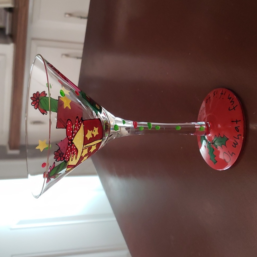 NIB Mango Mook Handpainted Martini Glass